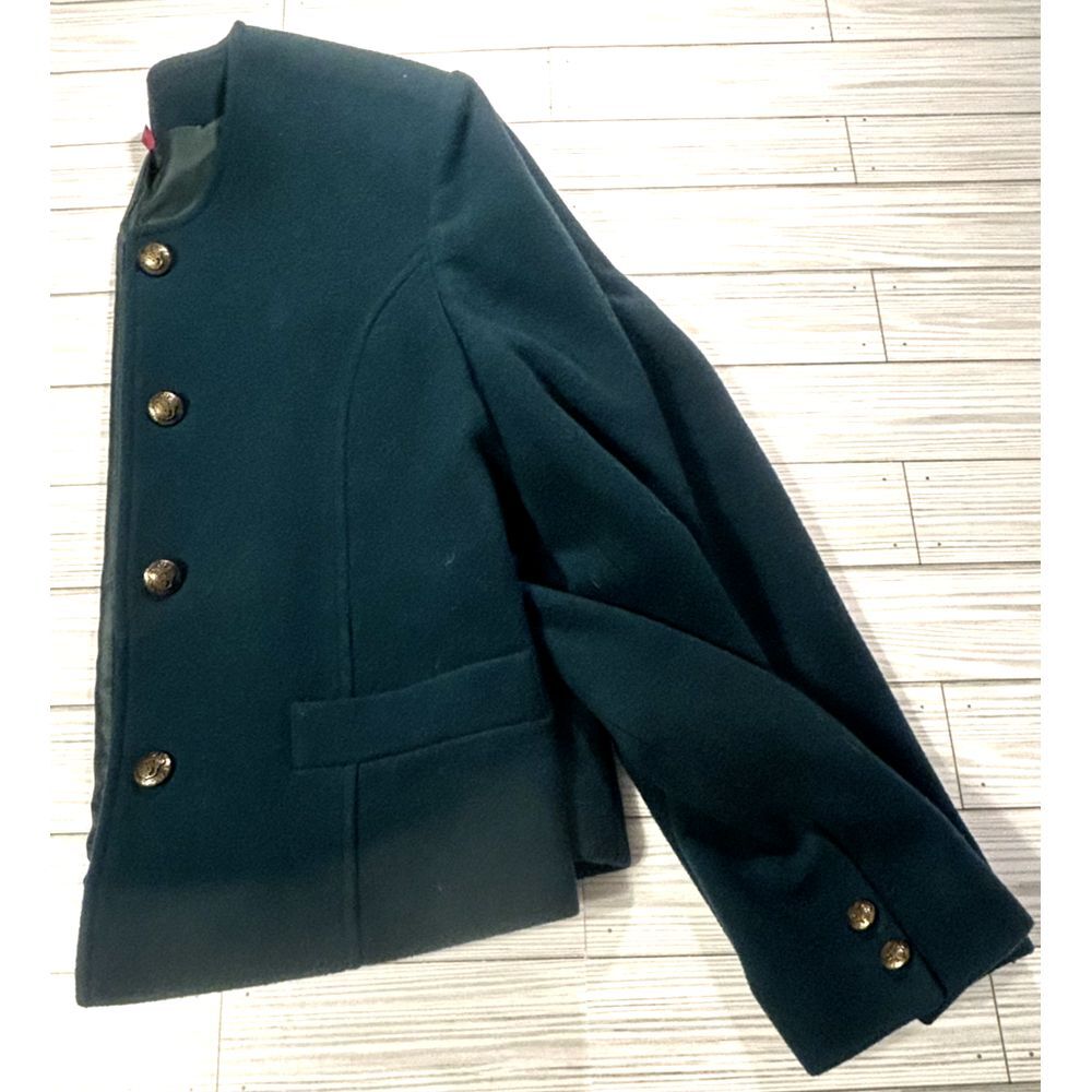 Womens vintage size 12 Emerald Green pure new wool pitlochry blazer jacket Party
